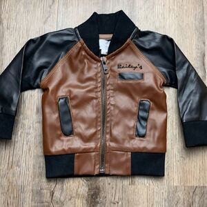 Brown and Black Leather Jacket